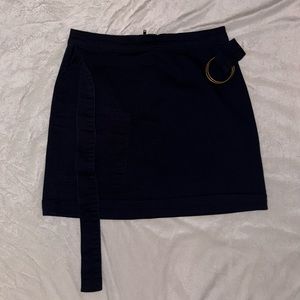 Navy mini skirt with belt